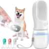 DKプラスペット用ウォーターボトル ウォーターボトル 犬猫兼用 持ち運びに便利 各種ペット用 水槽付き 水漏れ防止 水分補給簡単 犬の散歩 ランニング用